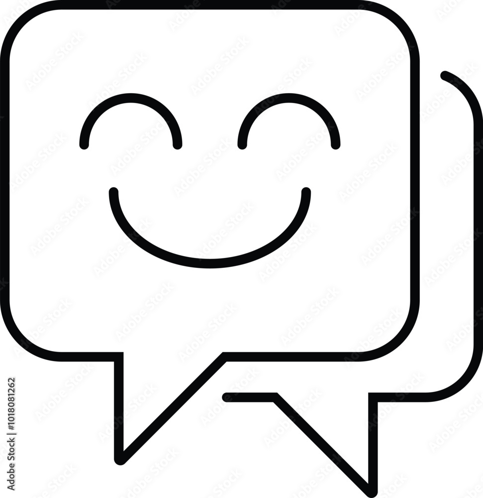 Happy Feedback, Comment icon. Editable Stroke. Vector illustration Happy Feedback, Comment icon. Editable Stroke. Vector illustration