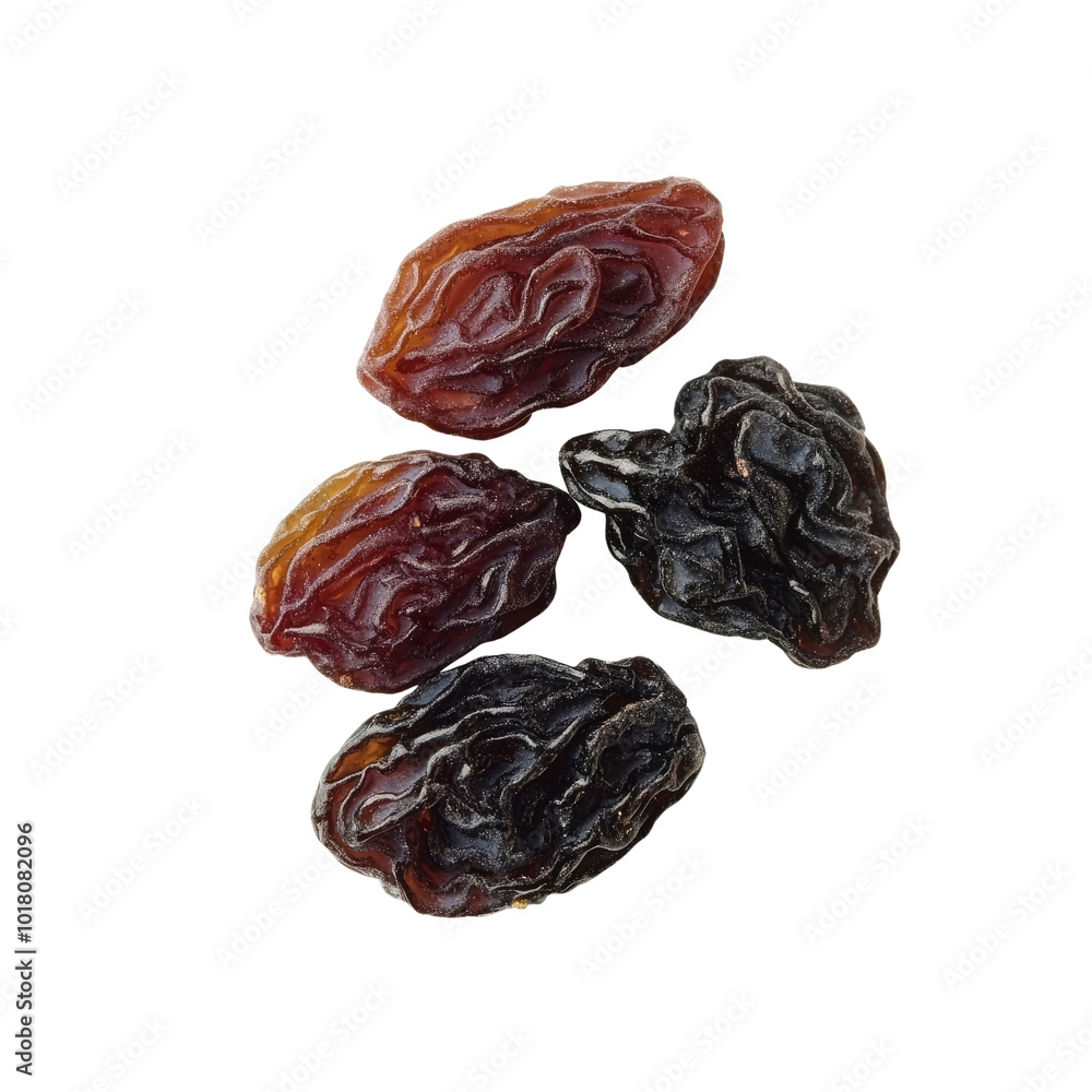 Closeup of Raisins on a White Background Closeup of Raisins on a White Background