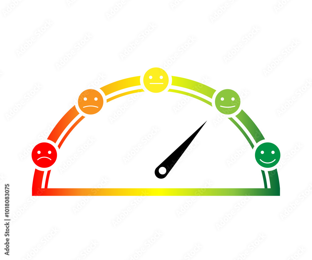 Credit score vector image with circle smile image, credit score meter vector illustration Credit score vector image with circle smile image, credit score meter vector illustration