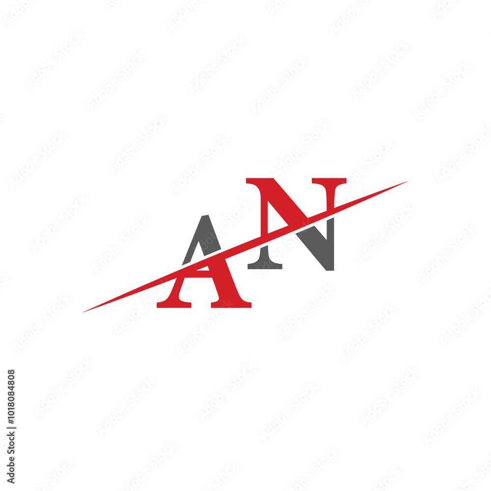 Minimalist AN Logo with Dynamic Diagonal Line Minimalist AN Logo with Dynamic Diagonal Line
