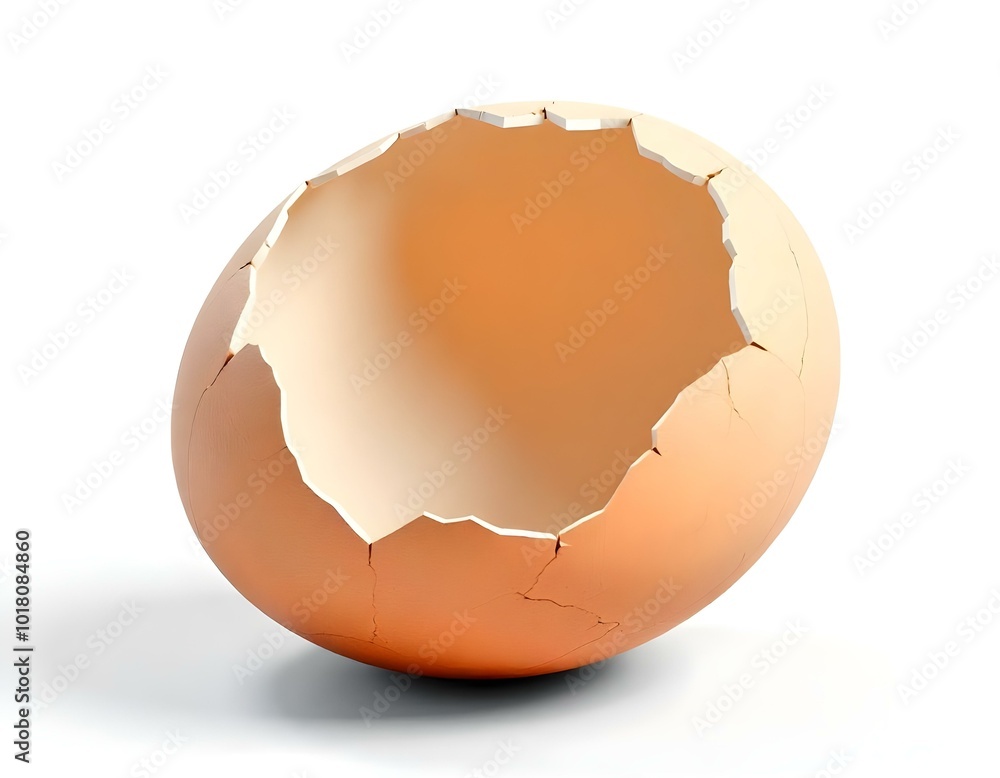 broken egg shell isolated