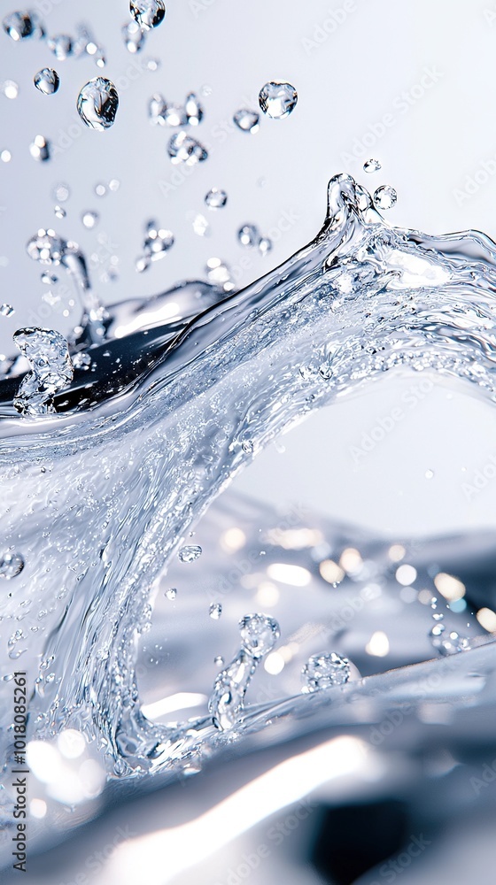 A blue sky with a splashing water close-up A blue sky with a splashing water close-up