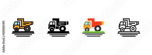 Set of Dump Truck Icon