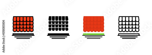 Set of Roof Shingles Icon