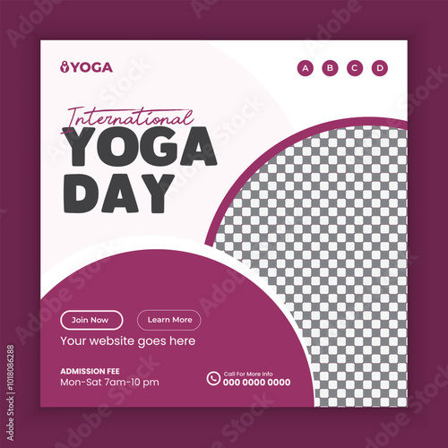 International Yoga Day post template or Yoga class social media banner template