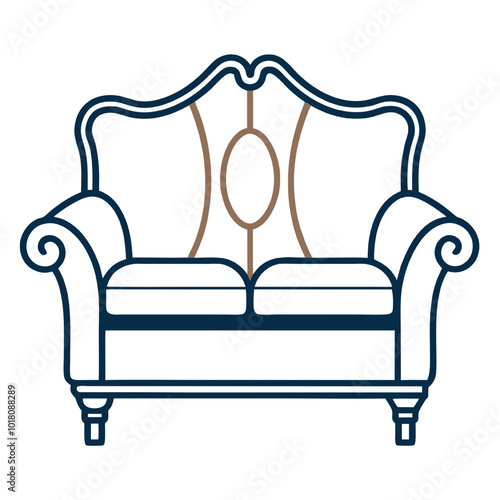 Modern Silhouette Sofa Vector.