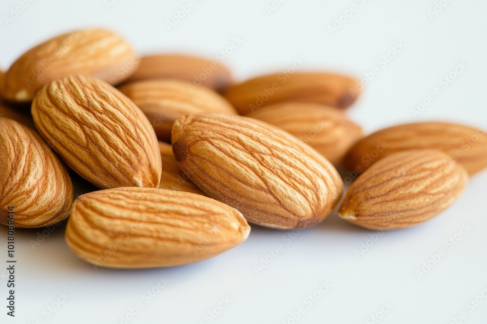 Almonds isolated on white backgorund - generative ai Almonds isolated on white backgorund - generative ai