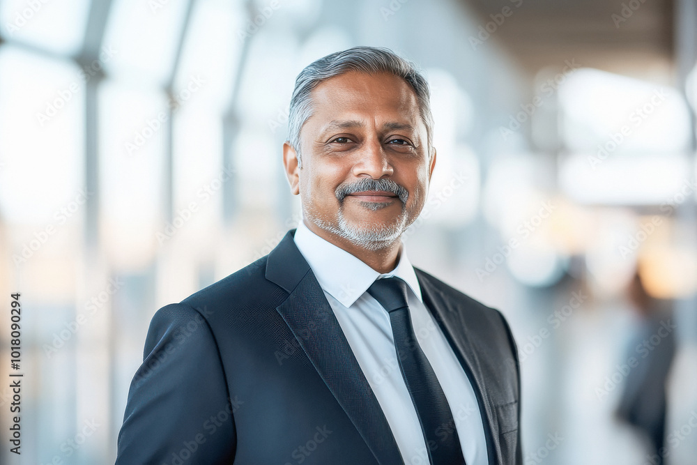 senior indian business man standing at office senior indian business man standing at office