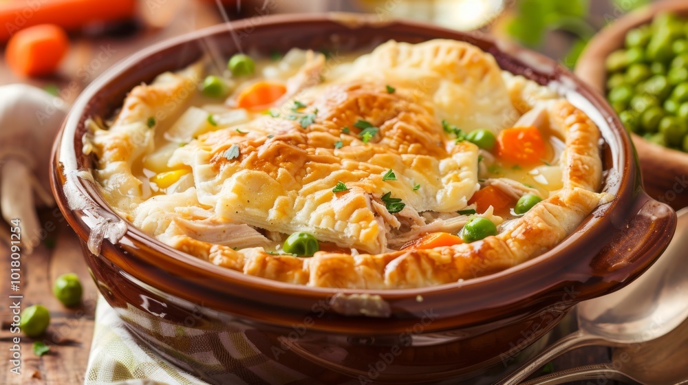 Homemade Chicken Pot Pie with Vegetables and Flaky Crust. Slow Cooker Chicken Potpie Soup Homemade Chicken Pot Pie with Vegetables and Flaky Crust. Slow Cooker Chicken Potpie Soup