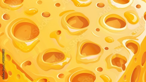 Vibrant Cheese Texture with Melting Holes