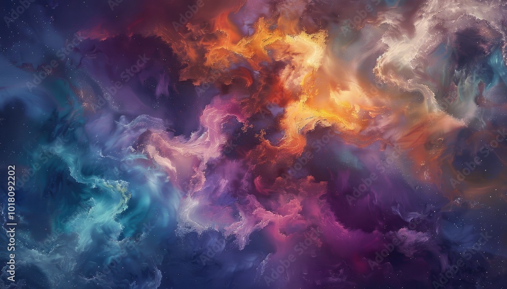 Fototapeta premium Abstract Cosmic Clouds in Vibrant Hues