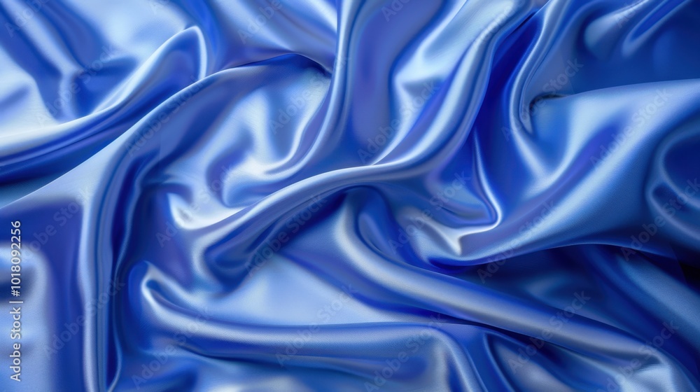 Fototapeta premium Elegant Blue Satin Fabric Textured Background