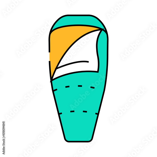 sleeping bag mountaineering adventure line icon vector. sleeping bag mountaineering adventure sign. isolated symbol illustration