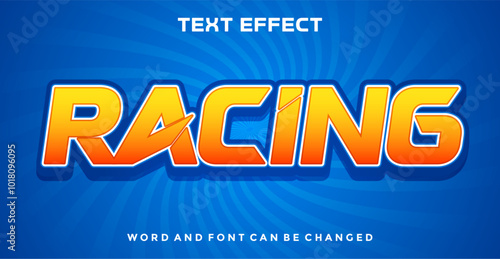 Racing editable text effect 