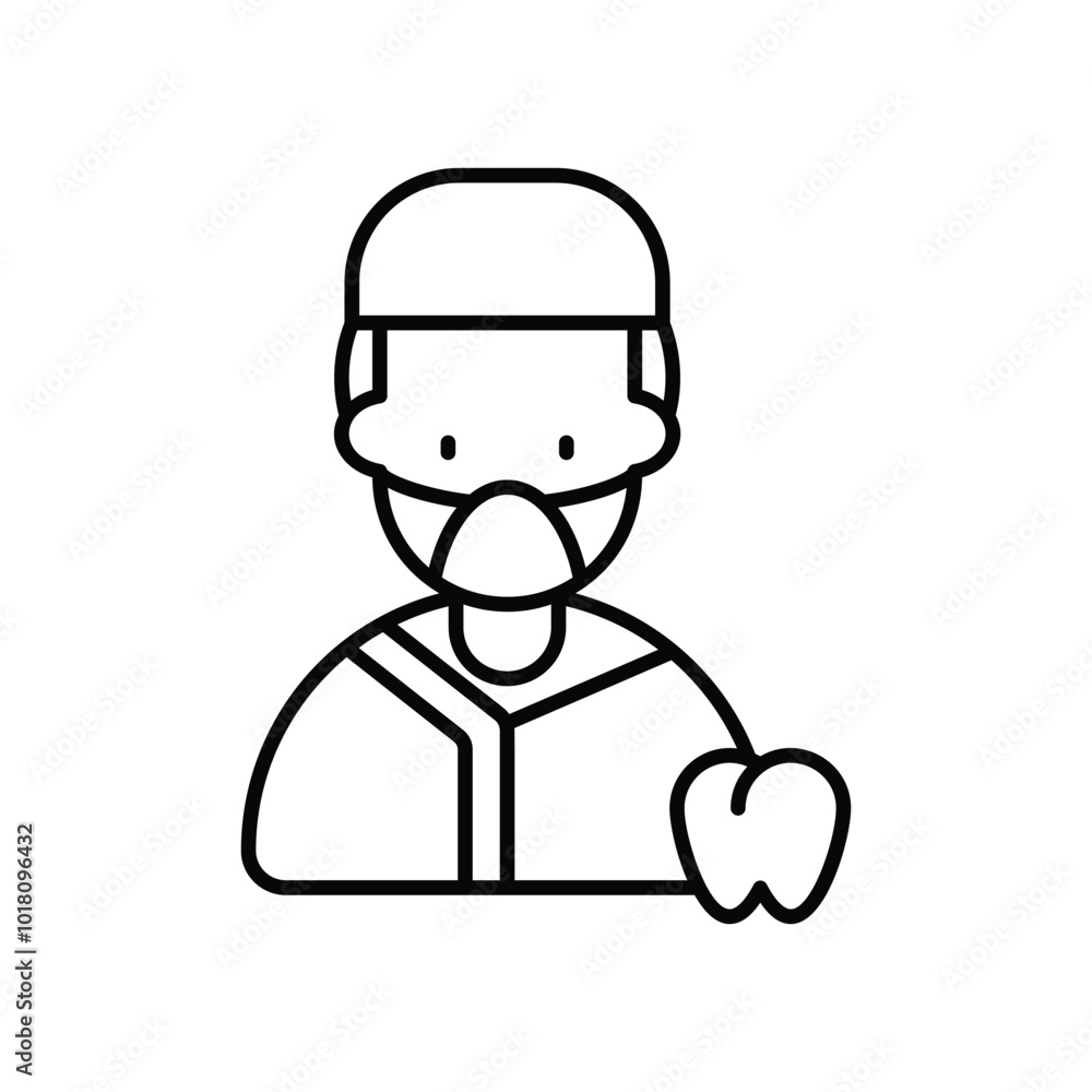 dentist line icon with white background vector stock illustration dentist line icon with white background vector stock illustration