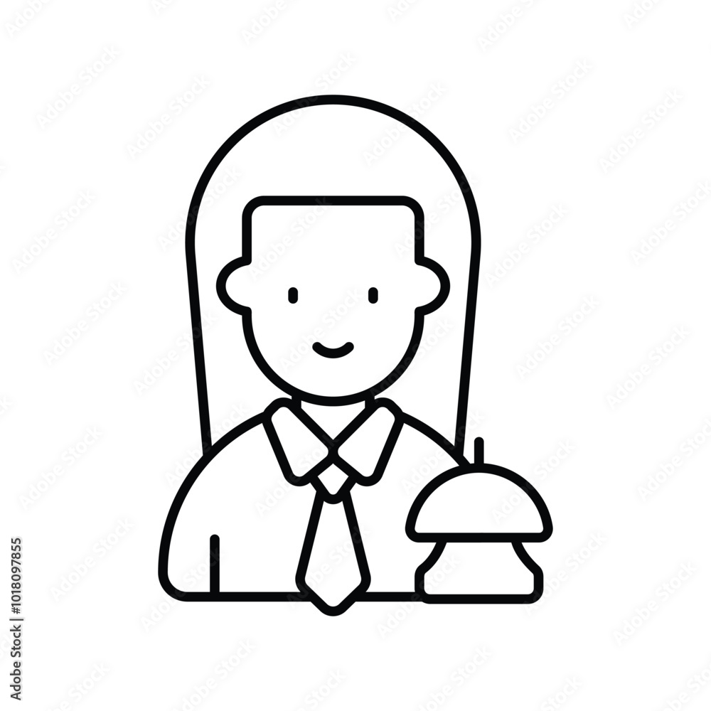 receptionist line icon with white background vector stock illustration receptionist line icon with white background vector stock illustration