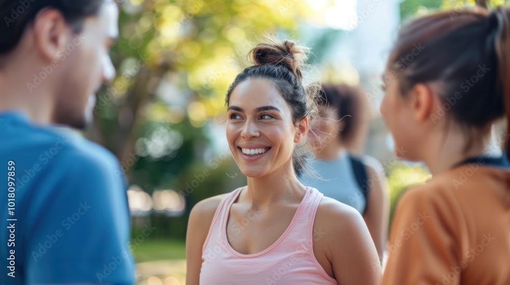 A fitness coach helping clients set and achieve their workout and health goals , wide background A fitness coach helping clients set and achieve their workout and health goals , wide background