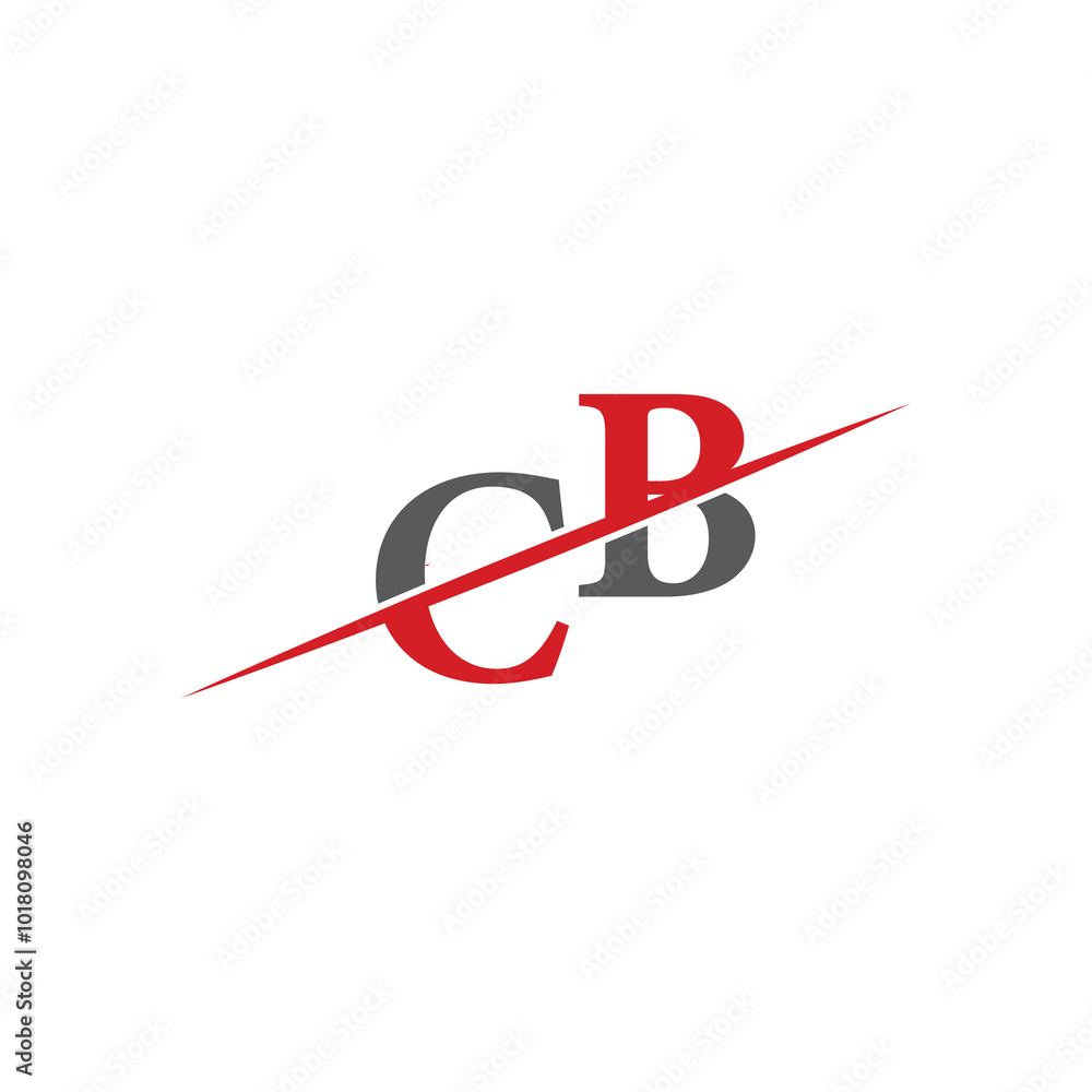 Minimalist CB Logo with Dynamic Diagonal Line Minimalist CB Logo with Dynamic Diagonal Line