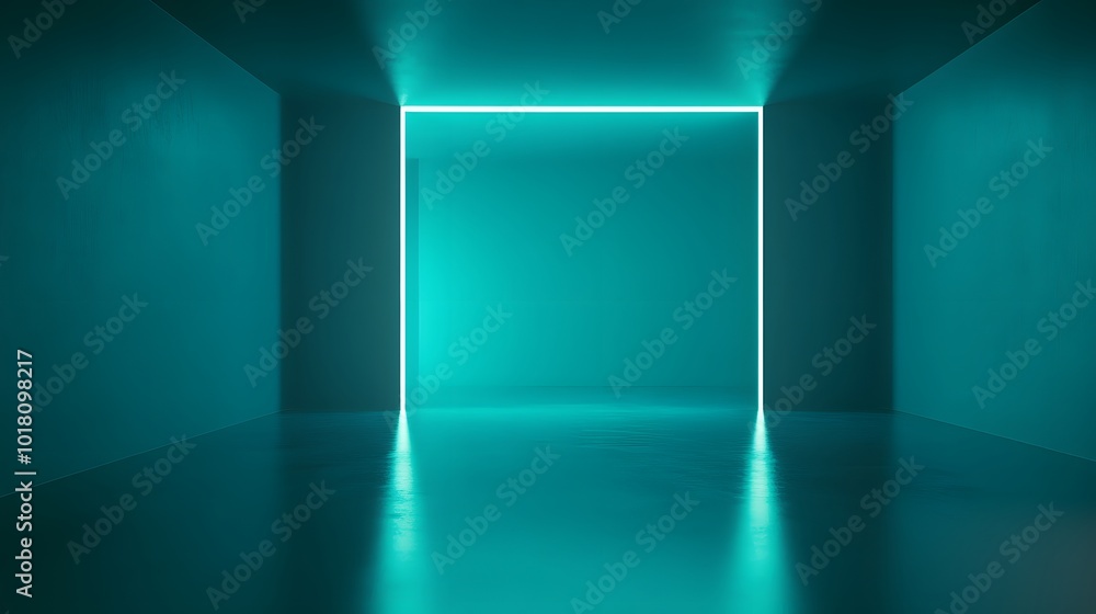 Blue-green gradient studio room, abstract background pattern, walls and floor reflect neon lights, dark tones and feel speed of digital technology connected blue-green background. Future technology.
Blue-green gradient studio room, abstract background pattern, walls and floor reflect neon lights, dark tones and feel speed of digital technology connected blue-green background. Future technology.