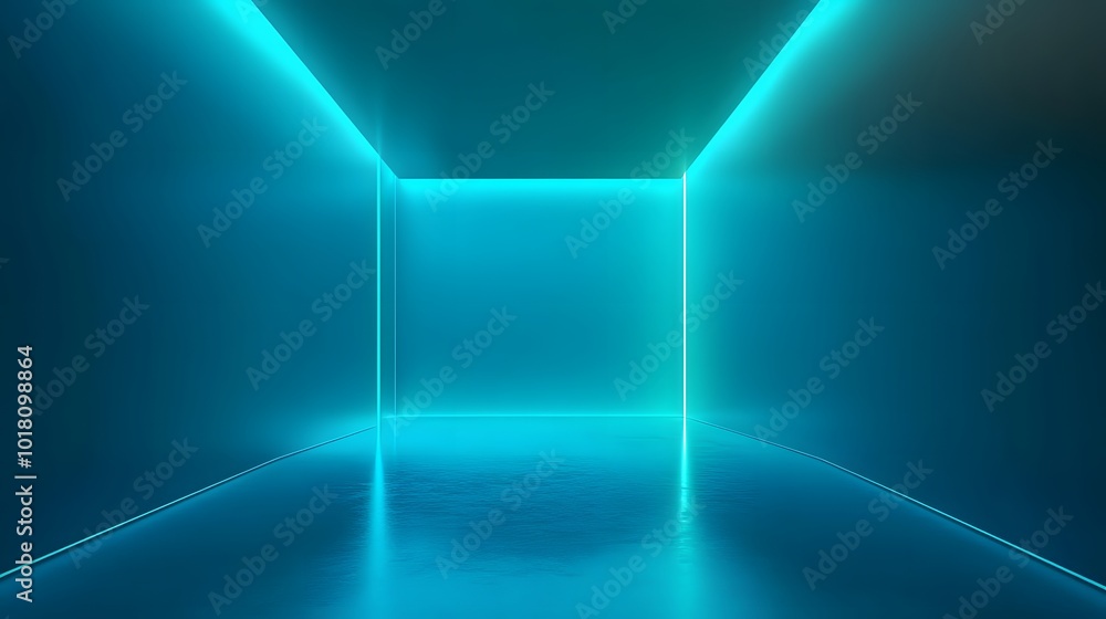 Blue-green gradient studio room, abstract background pattern, walls and floor reflect neon lights, dark tones and feel speed of digital technology connected blue-green background. Future technology.
Blue-green gradient studio room, abstract background pattern, walls and floor reflect neon lights, dark tones and feel speed of digital technology connected blue-green background. Future technology.