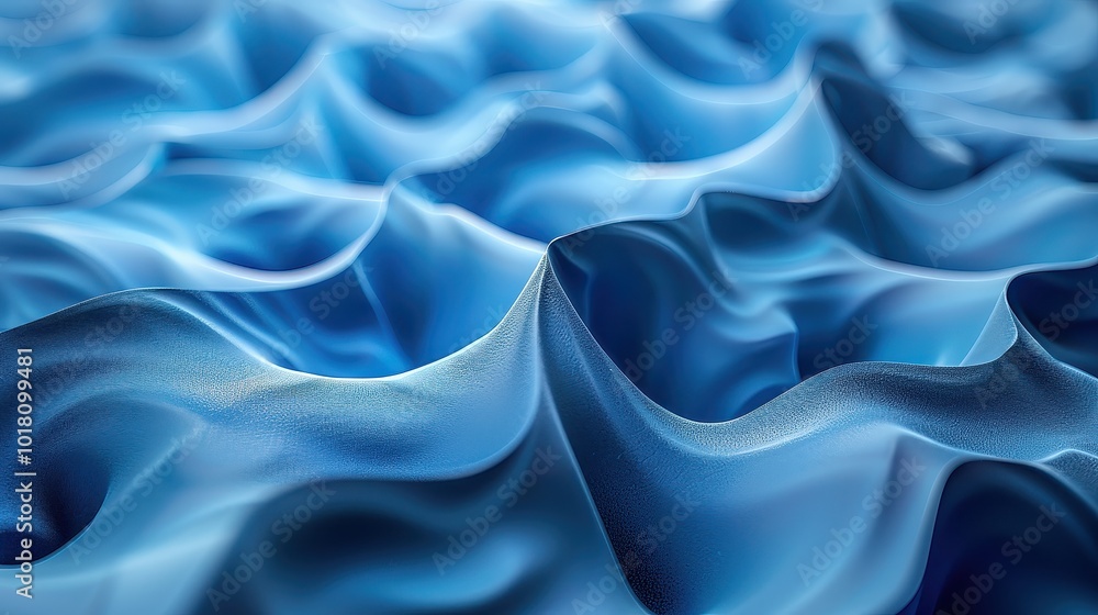 Obraz premium 3D Abstract Wavy pattern Shape background metallic blue and orange