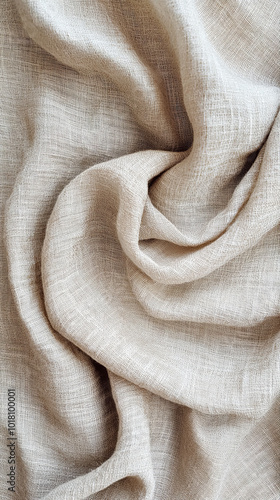 Natural Linen Fabric Texture in Neutral Tones 