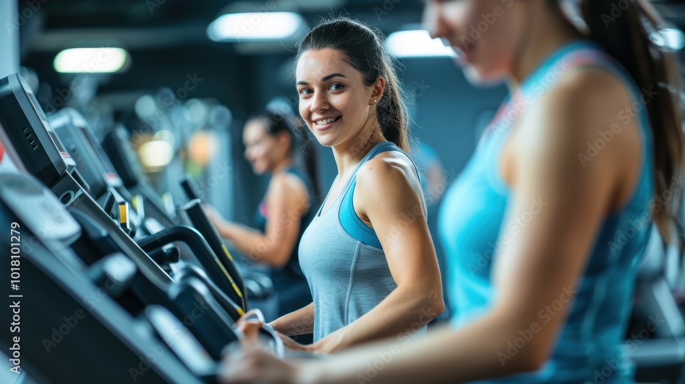 A fitness trainer using equipment and offering personalized guidance during a workout , wide background A fitness trainer using equipment and offering personalized guidance during a workout , wide background