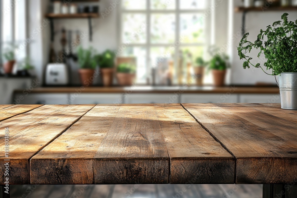 kitchen decor ideas, wooden table top with kitchen counter in the background, perfect for showcasing kitchenware or cooking-themed designs great for banners kitchen decor ideas, wooden table top with kitchen counter in the background, perfect for showcasing kitchenware or cooking-themed designs great for banners