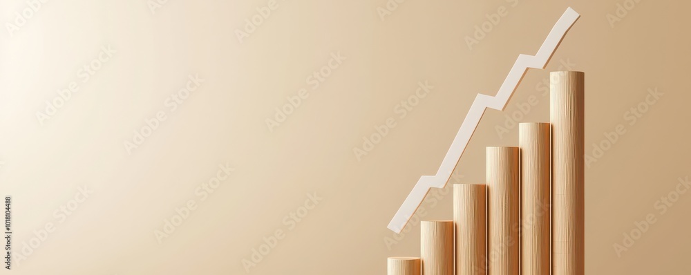 Bar graph illustrating growth trend on a gradient background. Bar graph illustrating growth trend on a gradient background.