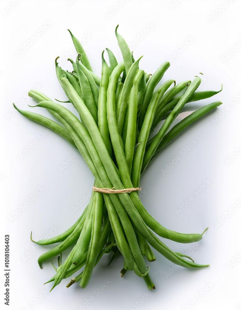 Fototapeta premium Green beans vegetables, isolated on a clean white background