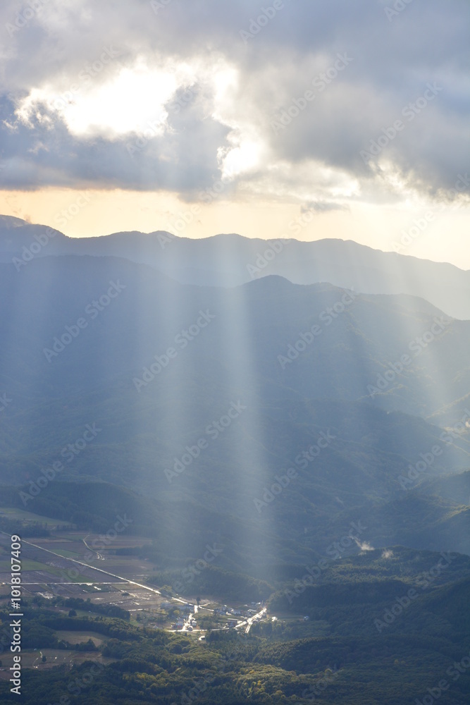 岩木山で見た薄明光線 岩木山で見た薄明光線