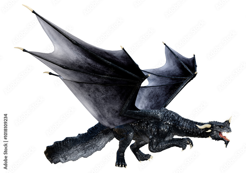Fototapeta premium 3D Rendering Fairy Tale Dragon on White