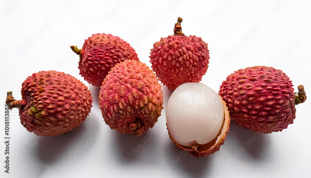 Lychee, isolated on a clean white background Lychee, isolated on a clean white background