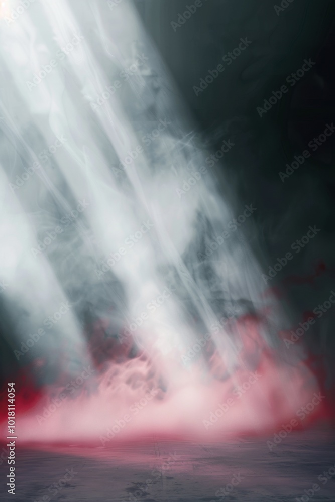 Dramatic Red and Blue Smoke on Dark Backdrop with Spotlight Effect Dramatic Red and Blue Smoke on Dark Backdrop with Spotlight Effect