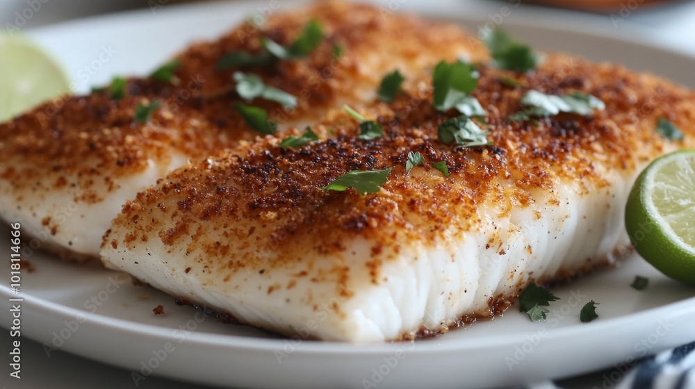 White fish fillet baked in the oven White fish fillet baked in the oven