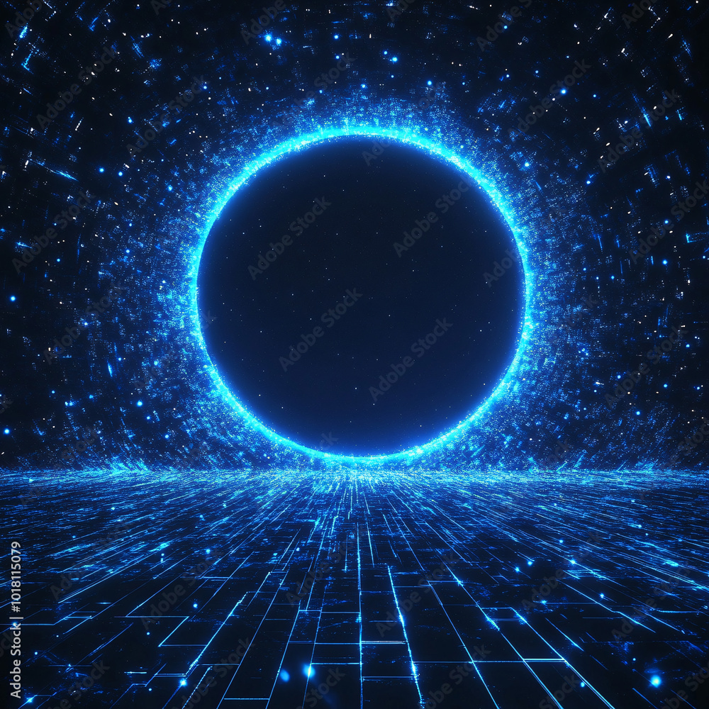 Obraz premium circle lens flare, circle pattern in dark background 