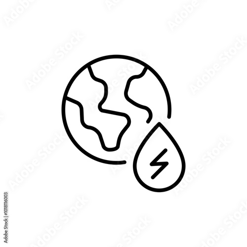 Hydroelectric outline icons, minimalist vector illustration ,simple transparent graphic element .Isolated on white background