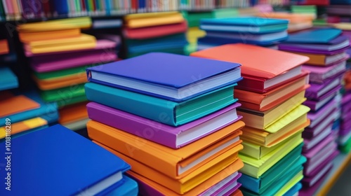 Wallpaper Mural Colorful Stack of Books Torontodigital.ca