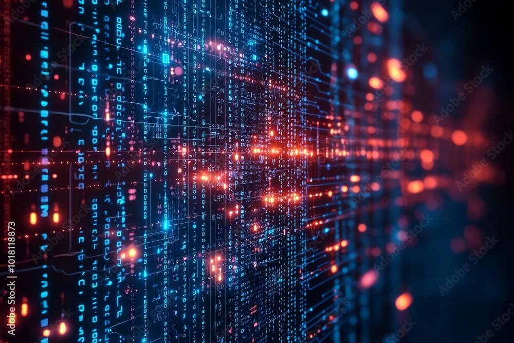 Digital Technology background of data and network created with Generative AI Digital Technology background of data and network created with Generative AI