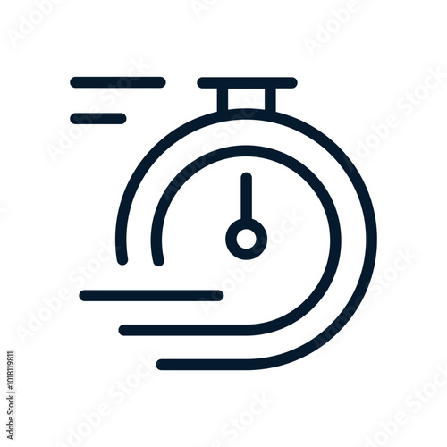 Faster hours. Speed ​​concept. Vector linear icon isolated on white background.