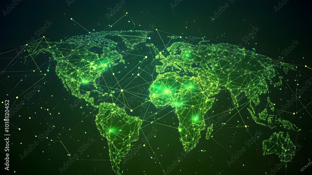 Map of the planet. Global social network. Future. Vector.Green futuristic background with planet Earth. Internet and technology. Floating Green plexus geometric background.
Map of the planet. Global social network. Future. Vector.Green futuristic background with planet Earth. Internet and technology. Floating Green plexus geometric background.