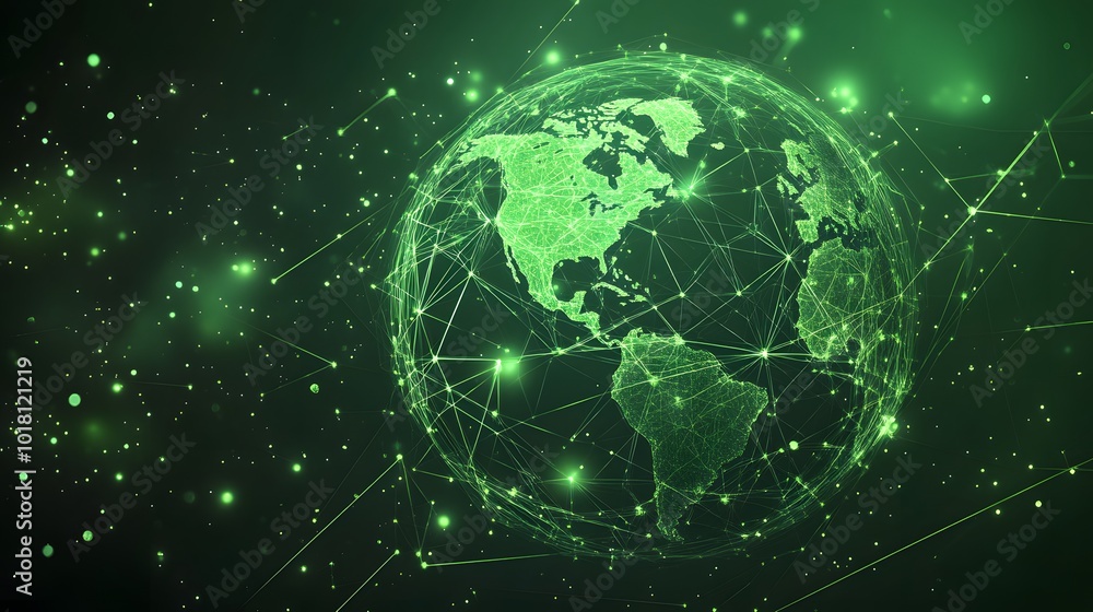 Map of the planet. Global social network. Future. Vector.Green futuristic background with planet Earth. Internet and technology. Floating Green plexus geometric background.
Map of the planet. Global social network. Future. Vector.Green futuristic background with planet Earth. Internet and technology. Floating Green plexus geometric background.