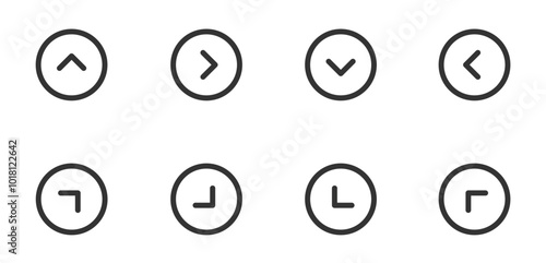 Arrow icon. Right, left and next symbol. Web round button sign in vector flat
