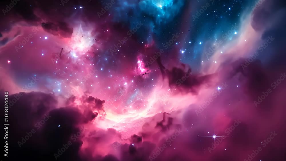 Vibrant Cosmic Nebula with Stars and Colorful Space Clouds Vibrant Cosmic Nebula with Stars and Colorful Space Clouds