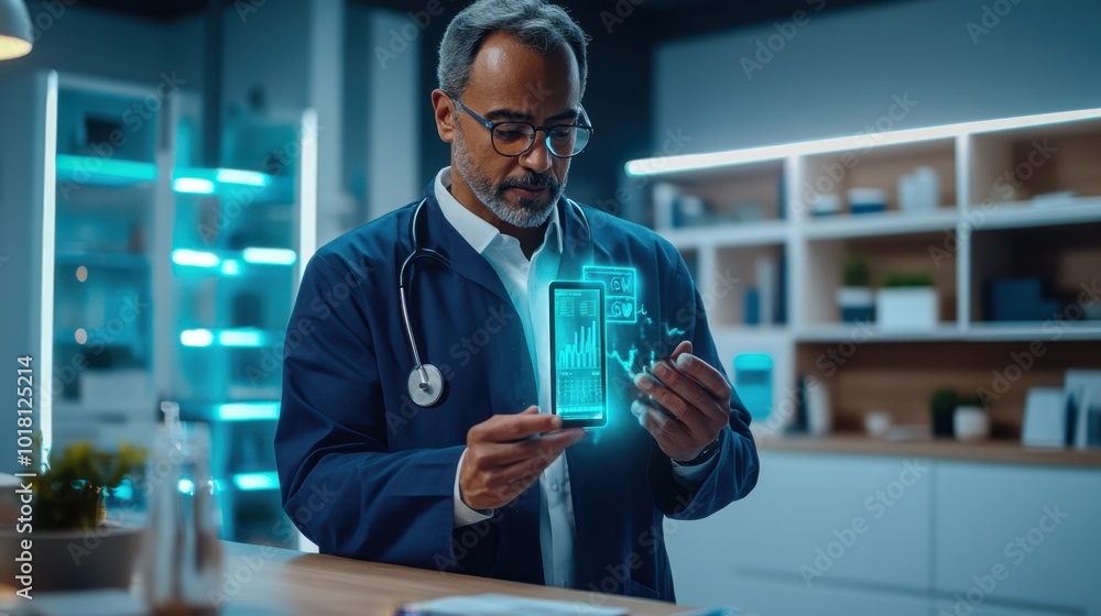 The Doctor with Digital Device The Doctor with Digital Device