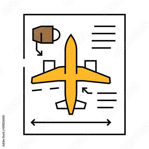 aircraft design aeronautical engineer line icon vector. aircraft design aeronautical engineer sign. isolated symbol illustration