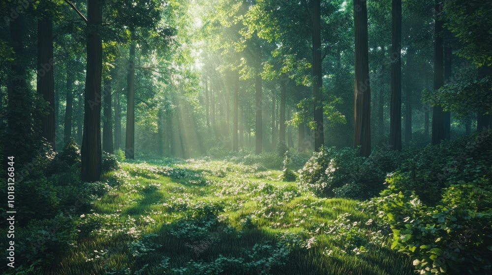 Fototapeta premium Sunlight Through The Forest