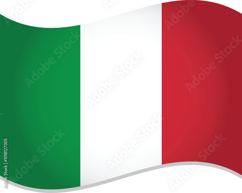 Italy Official Flag Waving Vector