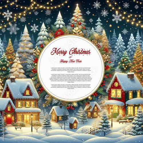 Merry christmas and happy new year card