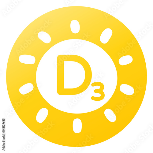d3 vitamin icon with sun